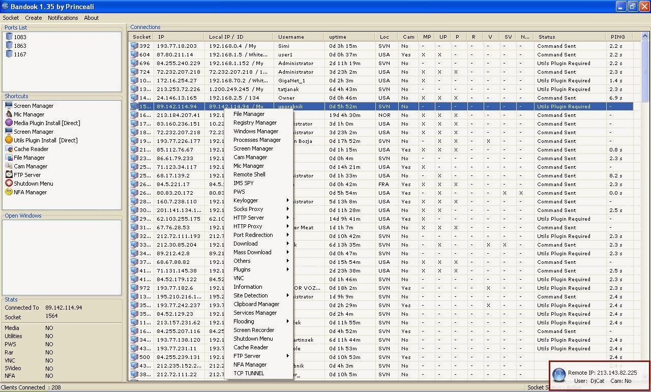 Bandook RAT - Les outils de Dark Caracal