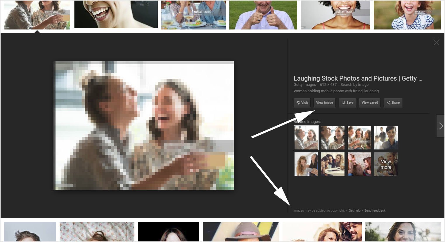 Un accord entre Google et Getty Images pour enlever le bouton : Afficher l’image