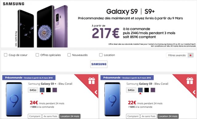 Les Samsung Galaxy S9 et S9+ sont déjà en précommande !