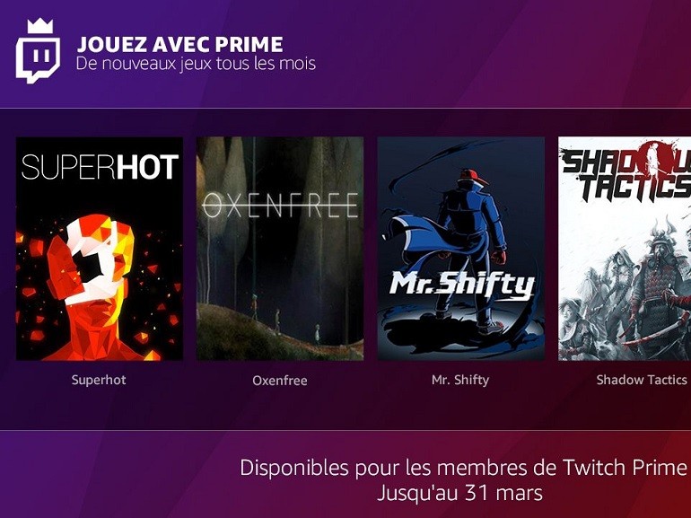 Amazon Prime Des jeux gratuits chaque mois sur Twitch Prime