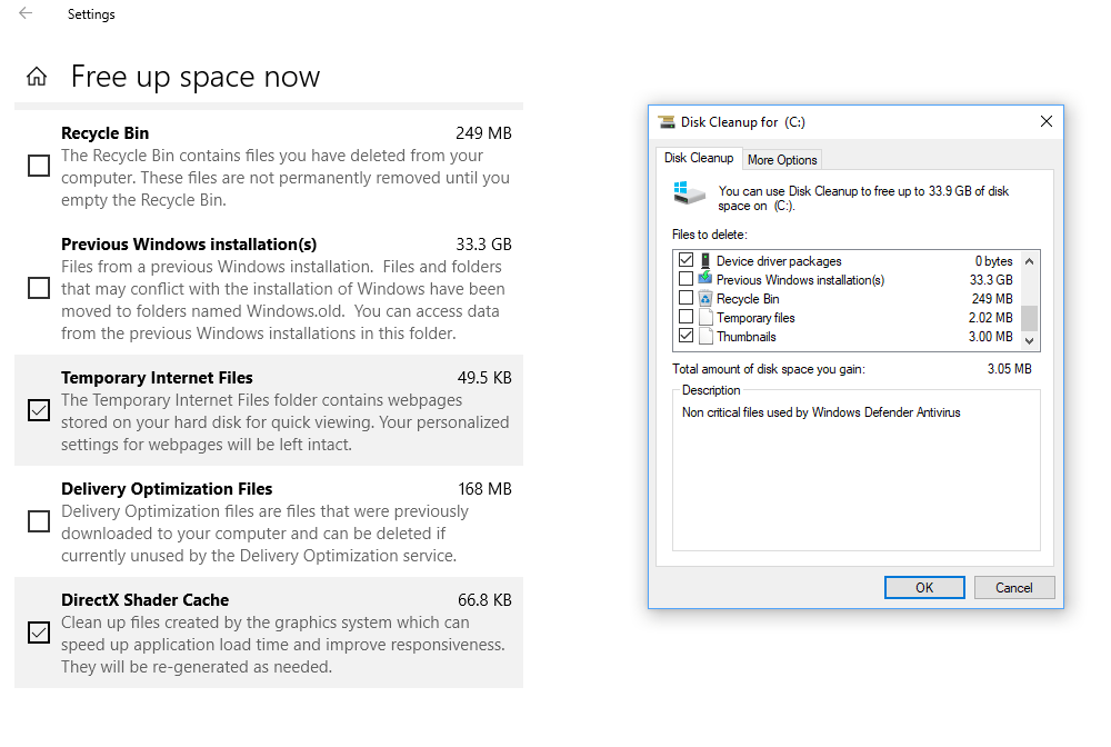 Windows 10: Free up space now
