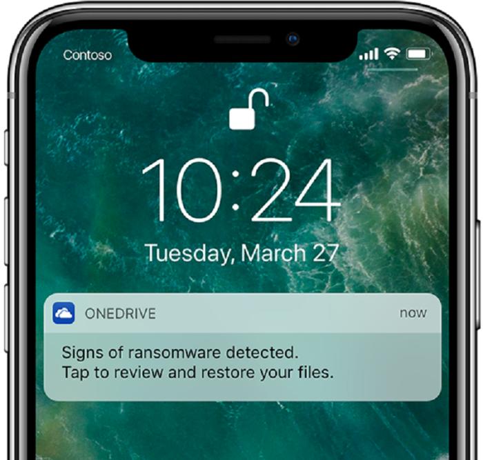 Microsoft OneDrive ransomware's alert