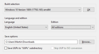 UUP Dump Downloader : Comment télécharger les images ISO de Windows 10