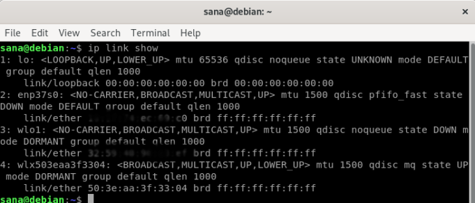 linux show mac address of interface