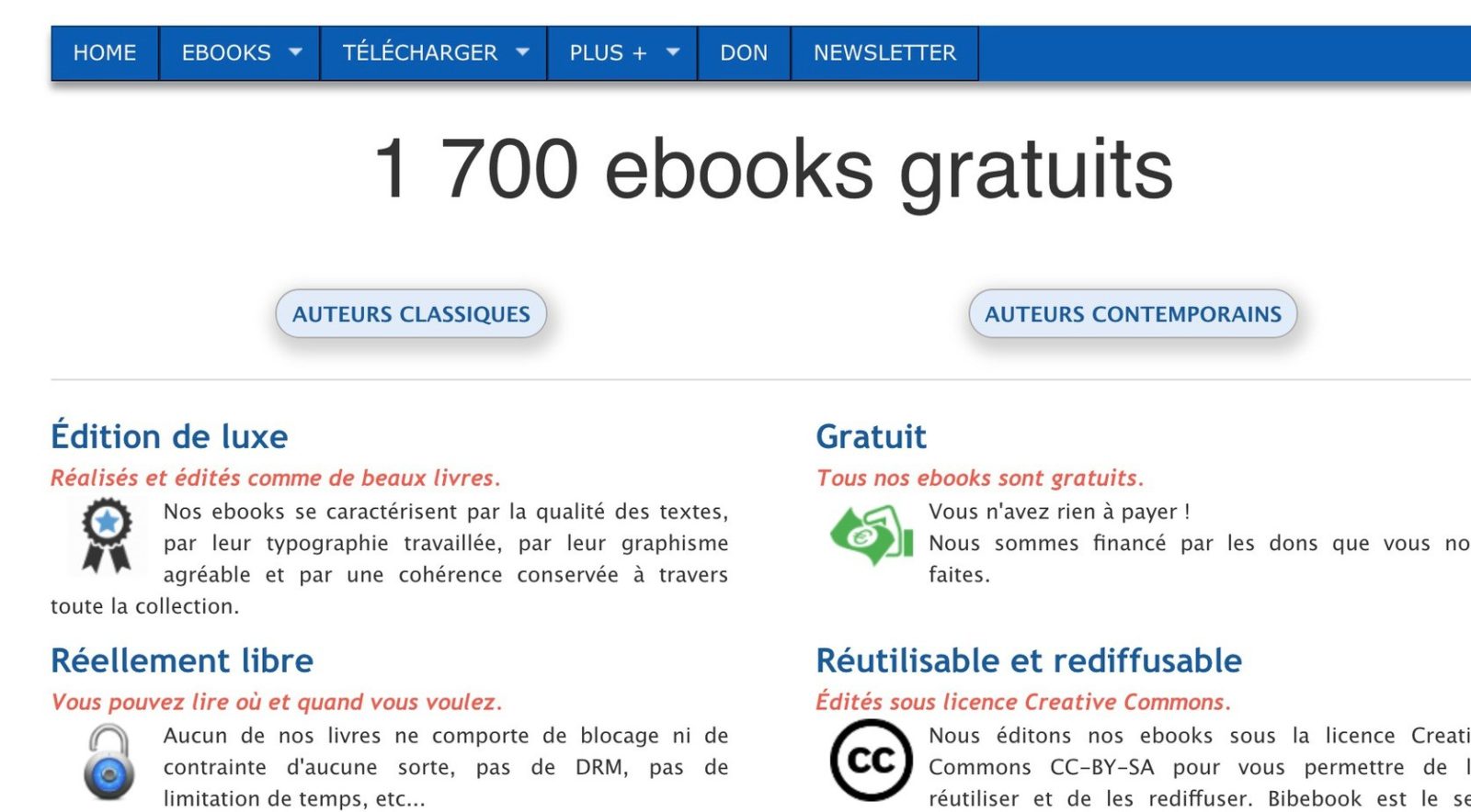 Des liens vers des sites pour télécharger des livres gratuitement