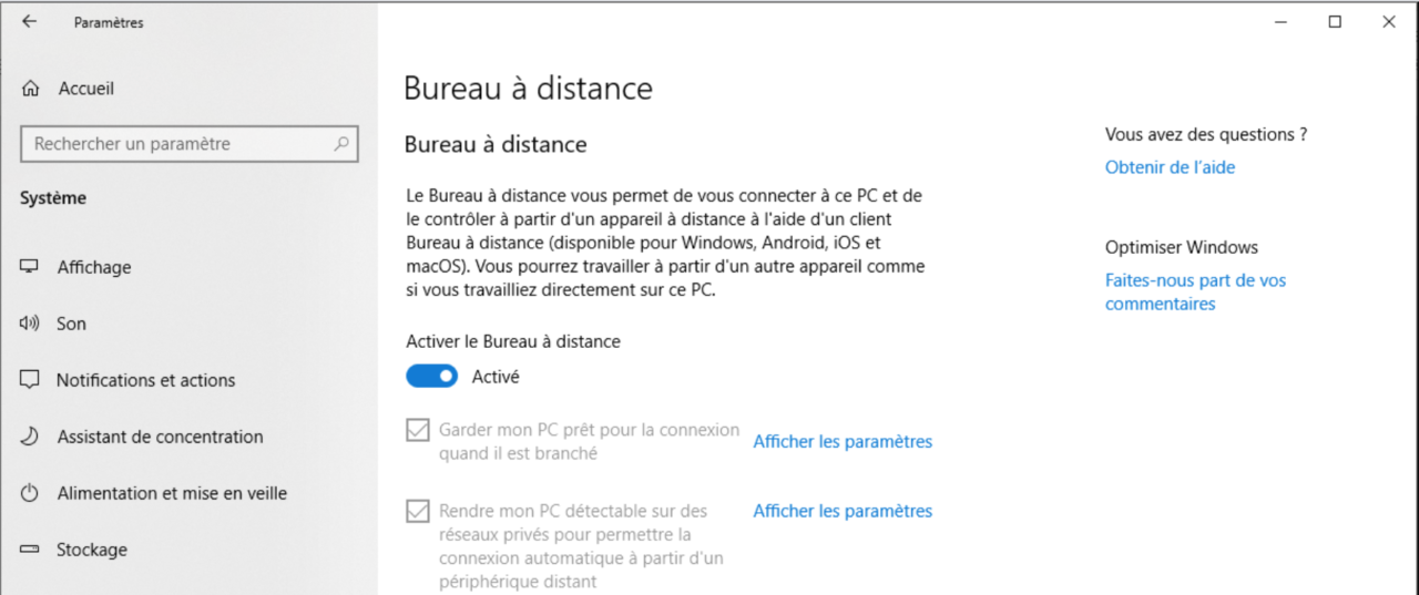 Comment autoriser les connexions à distance sous Windows 10