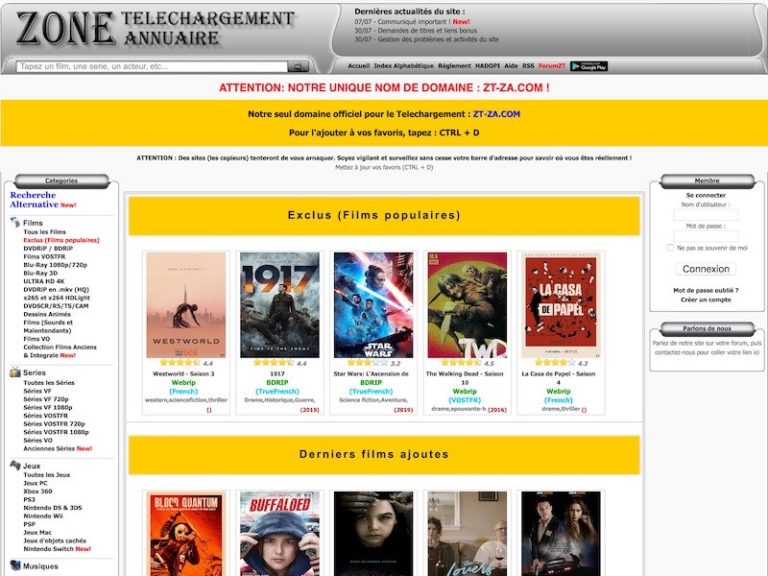 La liste des meilleurs sites de téléchargement direct DDL en 2021