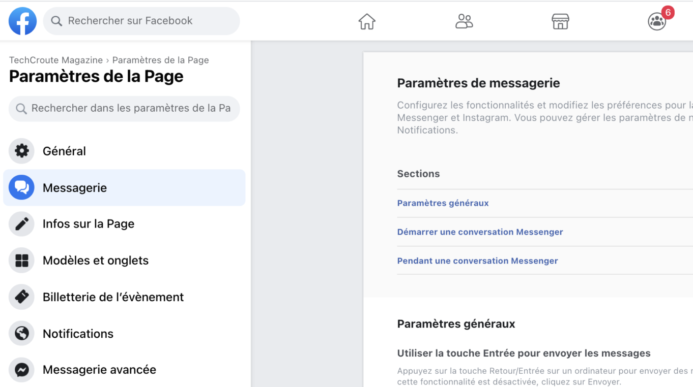 Activer les réponses automatiques sur la messagerie d’une page Facebook