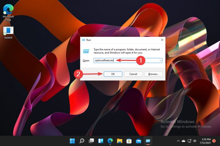 Activer Windows Sandbox via la commande « Exécuter »