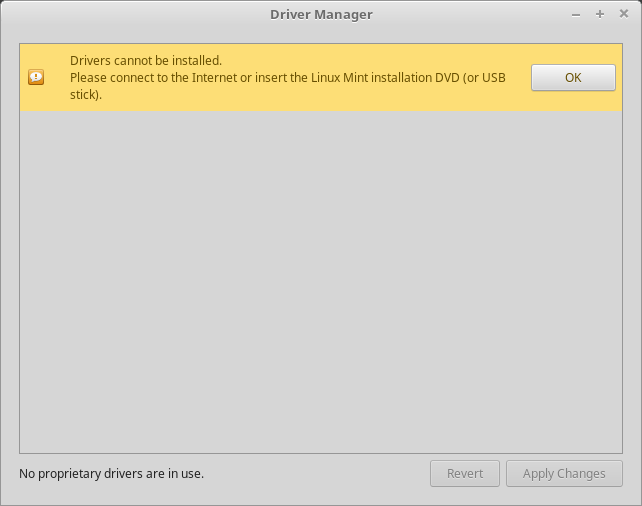 Driver Manager Linux Mint hors ligne