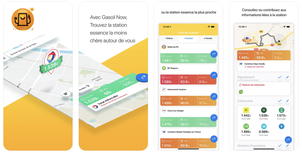 illustration de l'application Gasoil Now