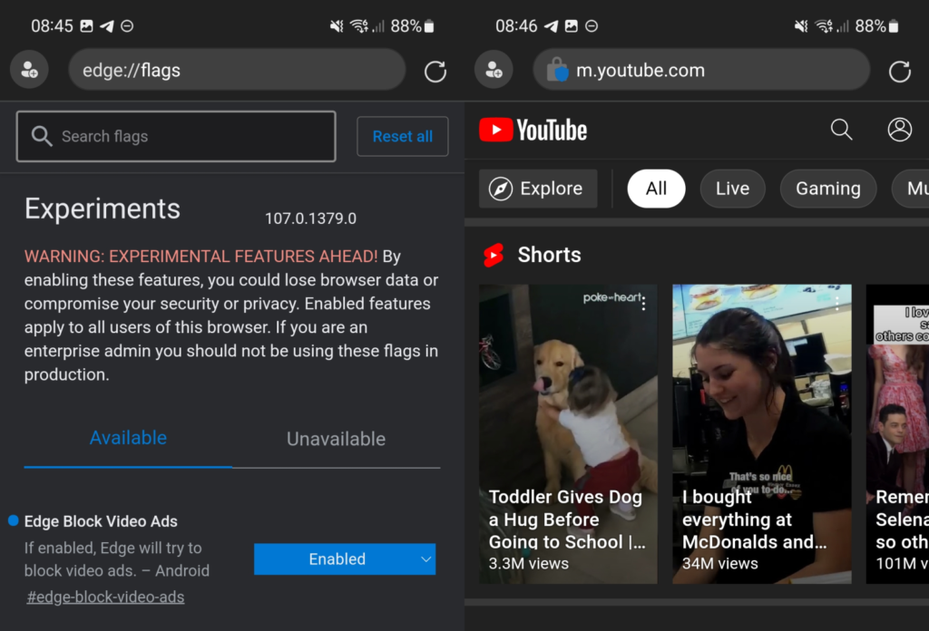 Edge Block Video Ads