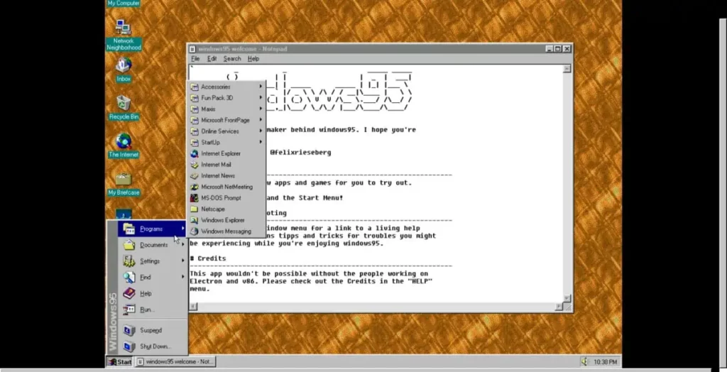 Windows 95 en Javascript