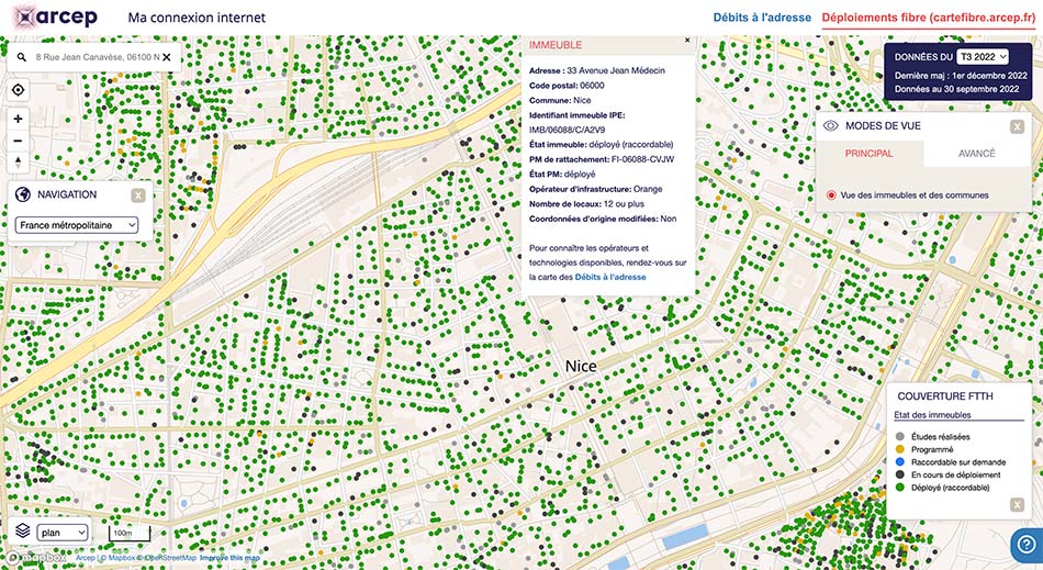 Consultez la carte du déploiement du réseau