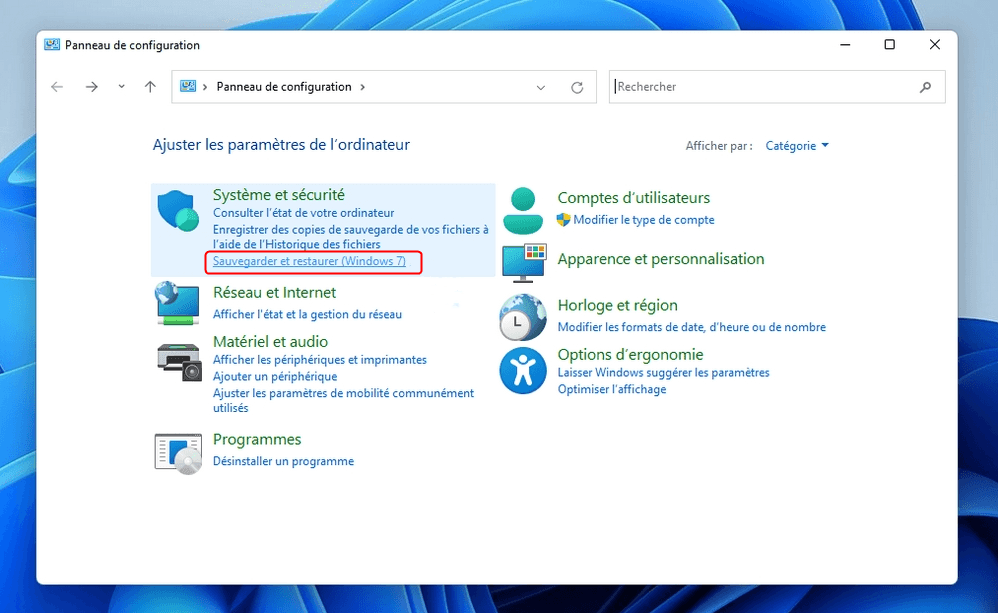 Sauvegarder vos fichiers sur Windows 11 avec la sauvegarde Windows 11 