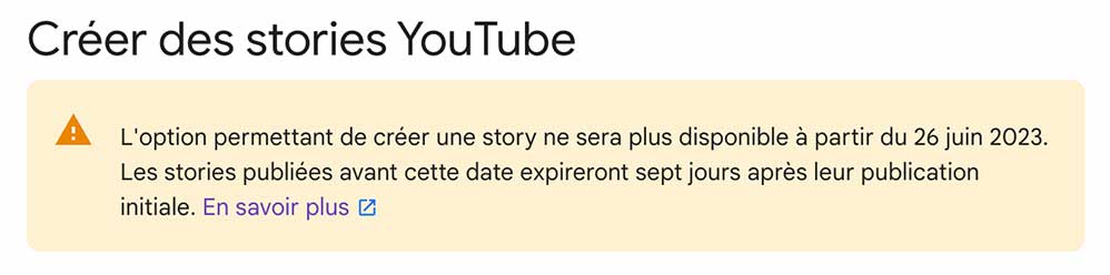 Capture : Créer des stories YouTube