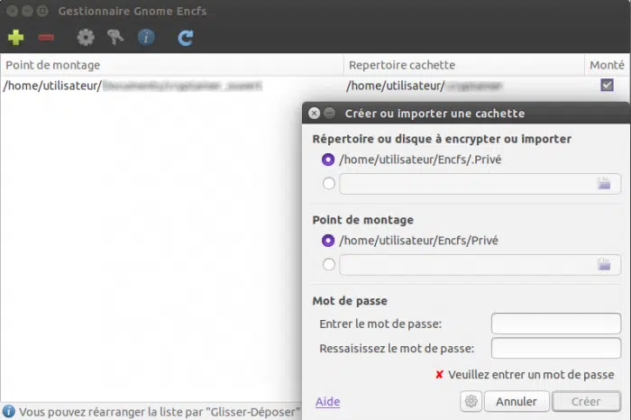 Gnome EncFS Manager