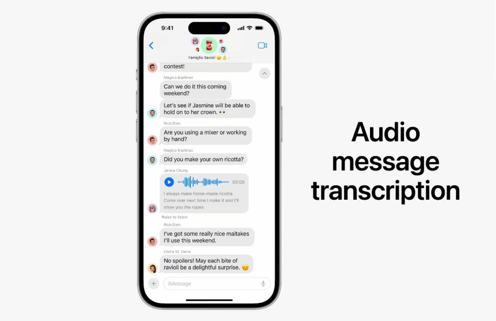 transcriptions des messages audio 