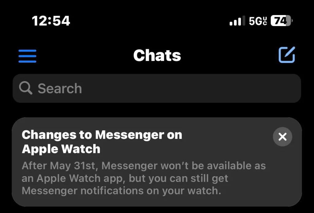 Messenger pour Apple Watch