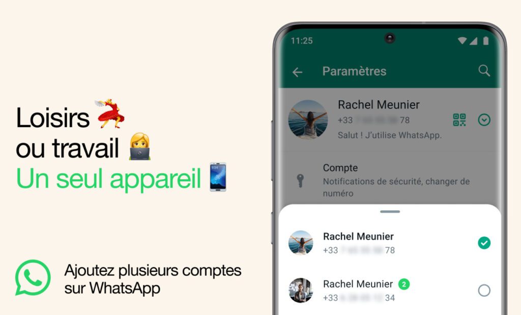 deux comptes WhatsApp