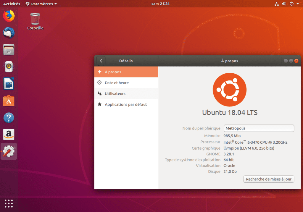Détails Ubuntu