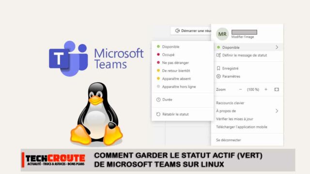 Comment garder le statut actif (vert) de Microsoft Teams sur Linux statut-disponible-teams-linux