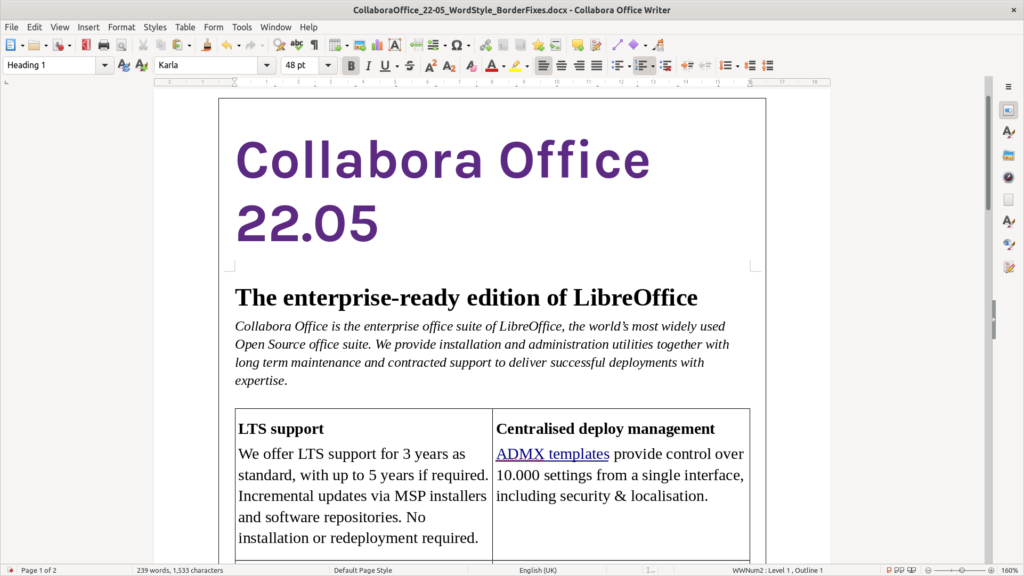 Collabora Office 22.05
