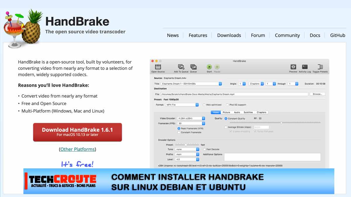 Comment installer HandBrake sur Linux Debian et Ubuntu