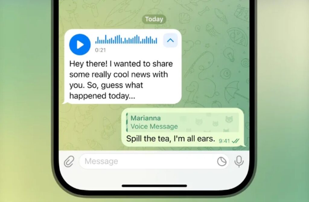 La transcription des messages vocaux et vidéo