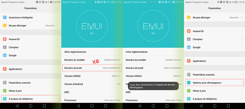 Comment activer le mode développeur sur Android