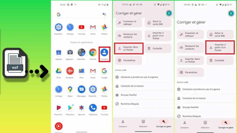 Contacts vCard VCF : Comment les sauvegarder et les restaurer ...