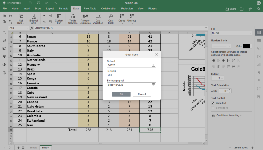 Feuilles de calcul