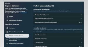 Espace comptes Meta