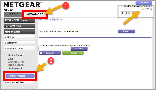 Exemple page d'administration routeur Netgear