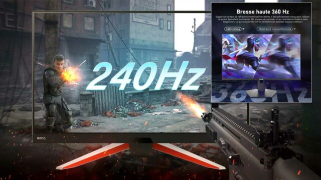 Taux de rafraîchissement 60Hz, 75Hz, 120Hz, 144Hz, 165Hz, 240Hz, 360Hz