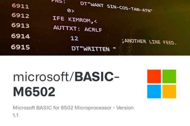 Microsoft BASIC 6502 : le code mythique des années 70 devient open source BASIC-M6502-open-source