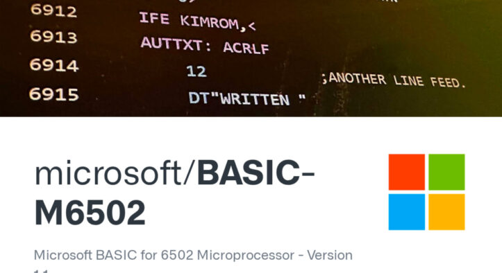 Microsoft BASIC 6502 : le code mythique des années 70 devient open source