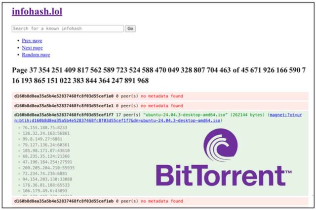 Infohash.lol : Explorer l’immensité des identifiants BitTorrent infohash.lol-techcroute