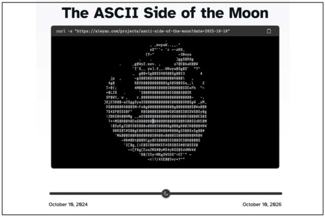 La Lune vue du terminal : un affichage ASCII précis et minimaliste side-ascii-moon