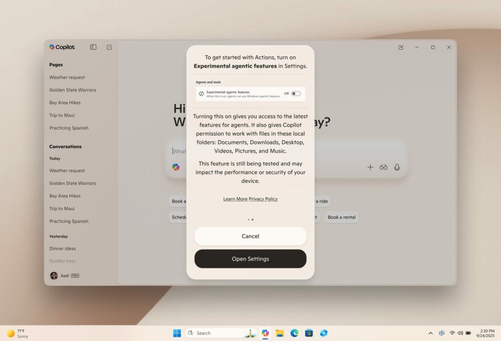 Une faille inattendue dans Copilot Actions, l'IA de Windows 11