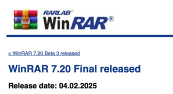 WinRAR 7.20 est disponible depuis le début 2025