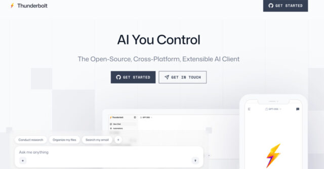 Thunderbolt : Mozilla lance un client IA open source et auto-hébergé pour les entreprises thunderbolt-io