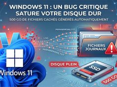Windows 11 : un bug critique sature les disques durs avec 500 Go de fichiers cachés windows-11-bug-critique-stockage
