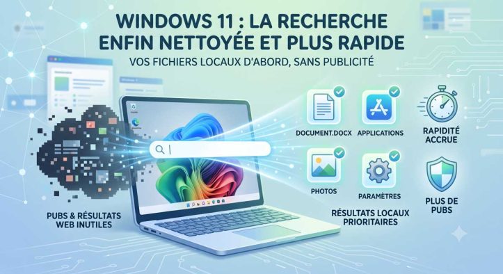 Windows 11 : Microsoft nettoie enfin sa barre de recherche et supprime les publicités