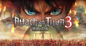 Visuel épique d'Attack on Titan 3 : Eren Jaeger et l'Armée des Titans en arrière-plan.