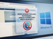 Windows 11 : Un bug casse le mode Internet Explorer d’Edge Écran de PC affichant un message d'erreur bloquant le mode IE dans Microsoft Edge sous Windows 11.