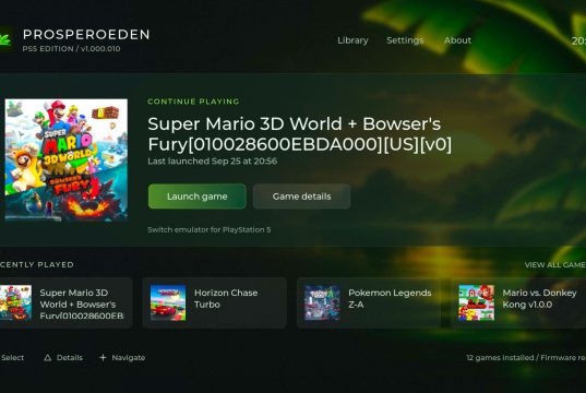 ProsperoEden : l’émulateur Switch qui tourne nativement sur PlayStation 5 ProsperoEden apporte l'émulation Nintendo Switch de manière native sur les consoles PS5 compatibles.