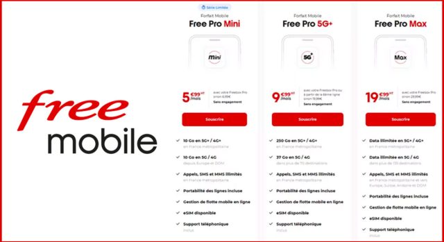 Free Pro Mini : l’opérateur lance un forfait mobile professionnel ultra-économique Le forfait Free Pro Mini cible les entreprises cherchant à optimiser le coût de leurs flottes mobiles.