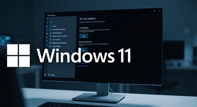 Windows 11 : l’intégrité de la mémoire activée automatiquement dès octobre 2026 Écran de sécurité Windows 11 affichant les paramètres d'isolation du noyau et de l'intégrité de la mémoire.