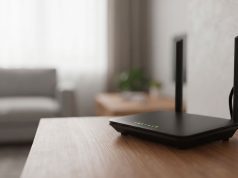 Pourquoi redémarrer son routeur Wi-Fi améliore la connexion internet Routeur Wi-Fi branché dans un salon pour illustrer le redémarrage de la box internet.
